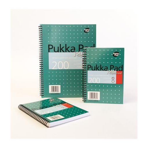 Spirálfüzet, A5, kockás, 100 lap, PUKKA PAD, "Metallic Jotta"