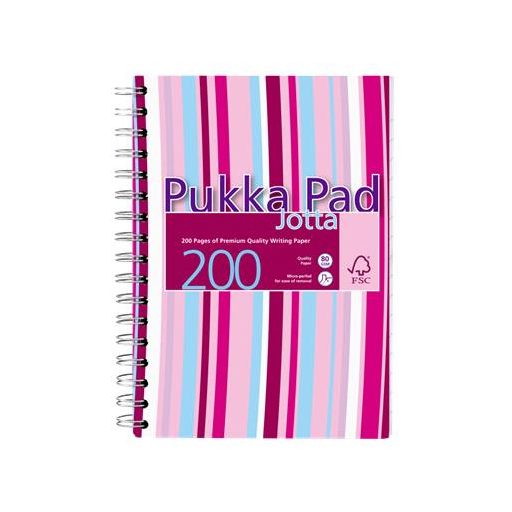 Spirálfüzet, A6, vonalas, 100 lap, PUKKA PAD "Stripe Jotta"