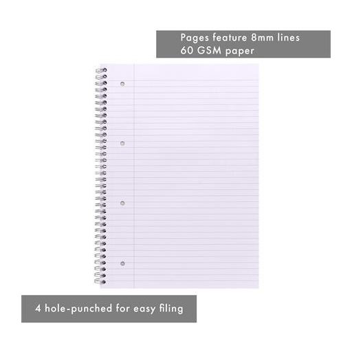 Spirálfüzet, A4, vonalas, 80 lap, PUKKA PAD "Unipad Essentials Jotta", vegyes