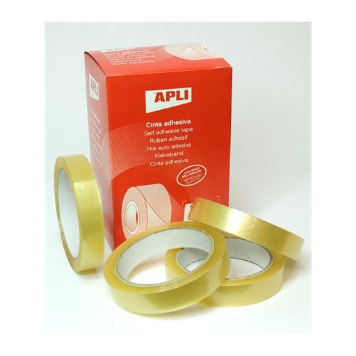 Ragasztószalag, 19 mm x 66 m, APLI "Transparent", átlátszó