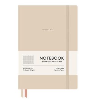   Jegyzetfüzet, A5, kockás, 96 lap, puhafedeles, SHKOLYARYK "Genius", Latte