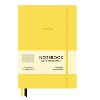   Jegyzetfüzet, A5, kockás, 96 lap, puhafedeles, SHKOLYARYK "Genius", Citrom