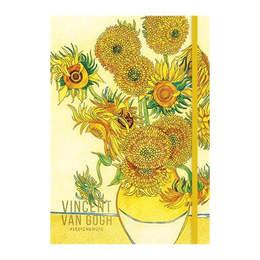 Skiccfüzet, A5, pontrácsos, 80 lap, keményfedeles, SHKOLYARYK, "Klimt&Van Gogh", vegyes