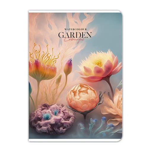 Füzet, tűzött, A4, kockás, 80 lap, SHKOLYARYK "Garden", vegyes