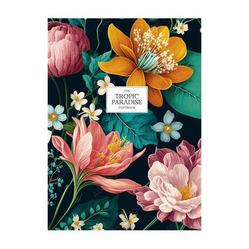 Füzet, tűzött, A5, vonalas, 80 lap, SHKOLYARYK "Tropic Paradise", vegyes