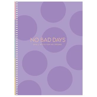   Spirálfüzet, B5, kockás, 80 lap, keményfedeles, SHKOLYARYK "No bad days", vegyes