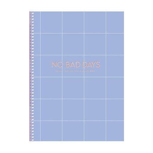 Spirálfüzet, B5, kockás, 80 lap, keményfedeles, SHKOLYARYK "No bad days", vegyes