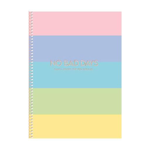 Spirálfüzet, B5, kockás, 80 lap, keményfedeles, SHKOLYARYK "No bad days", vegyes