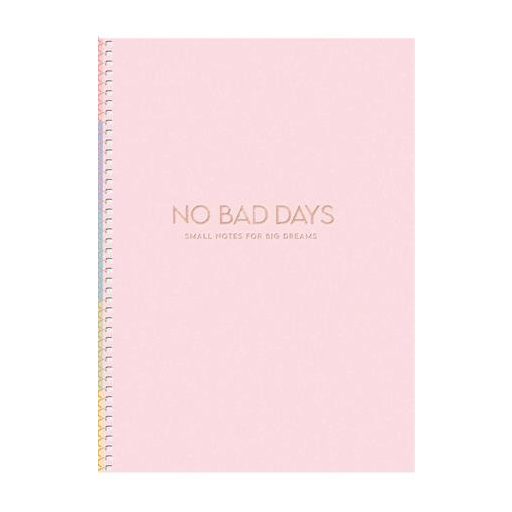 Spirálfüzet, B5, kockás, 80 lap, keményfedeles, SHKOLYARYK "No bad days", vegyes