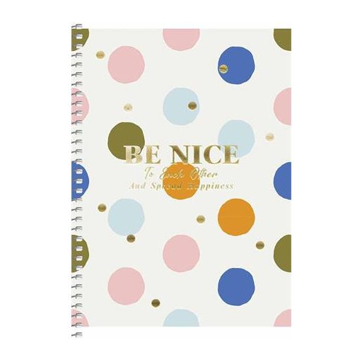 Spirálfüzet, A5, kockás, 80 lap, SHKOLYARYK, színes minták, vegyes