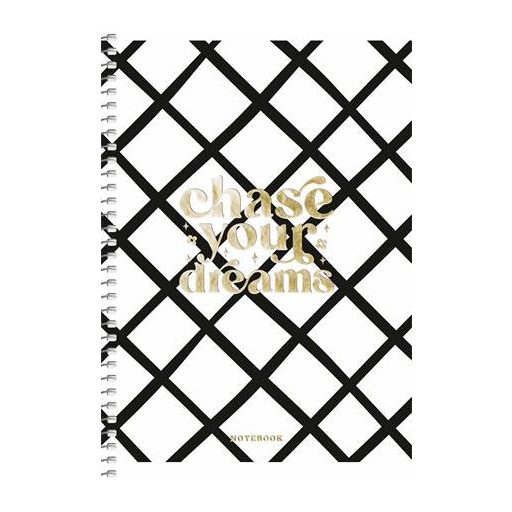 Spirálfüzet, A5, kockás, 80 lap, SHKOLYARYK, színes minták, vegyes