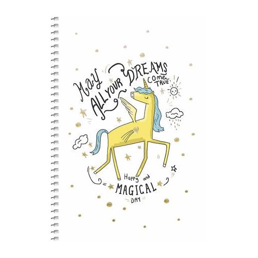 Spirálfüzet, A5, kockás, 80 lap, SHKOLYARYK, "Made with love", vegyes