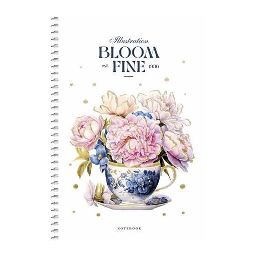 Spirálfüzet, A5, kockás, 80 lap, SHKOLYARYK, "Made with love", vegyes