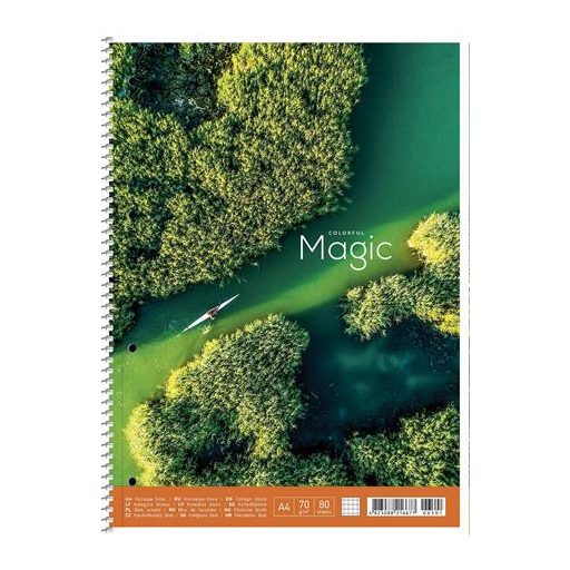 Spirálfüzet, A4+, vonalas, 80 lap, SHKOLYARYK "Colourful magic", vegyes