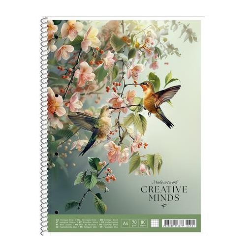 Spirálfüzet, A4, vonalas, 80 lap, SHOLYARYK "College Block Creative Minds", vegyes