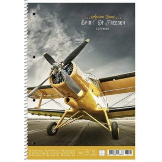   Spirálfüzet, A4, kockás, 80 lap, SHKOLYARYK "Spirit of Freedom", vegyes
