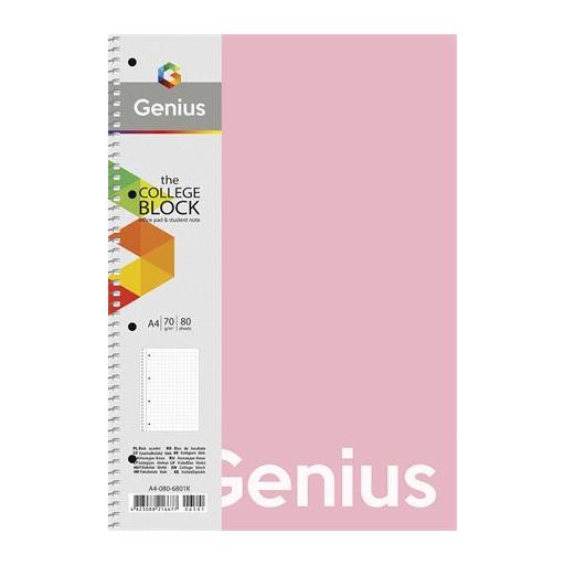 Spirálfüzet, A4, vonalas, 80 lap, PP borító, SHKOLYARYK "Genius Pastel", vegyes