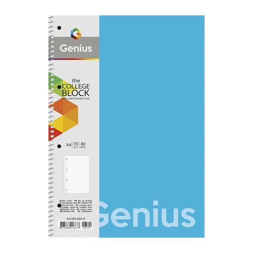 Spirálfüzet, A4, vonalas, 80 lap, PP borító, SHKOLYARYK "Genius", vegyes