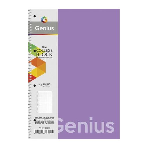 Spirálfüzet, A4, vonalas, 80 lap, PP borító, SHKOLYARYK "Genius", vegyes