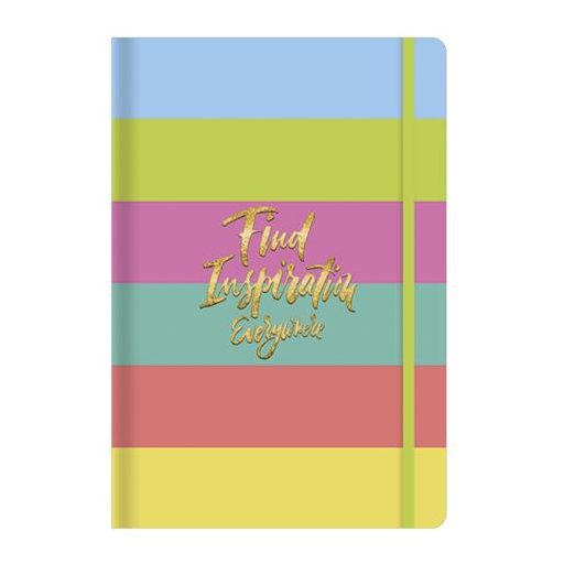 Jegyzetfüzet, A5, vonalas, sima, pontrácsos, 96 lap, keményfedeles, SHKOLYARYK "find Inspirations", vegyes minta