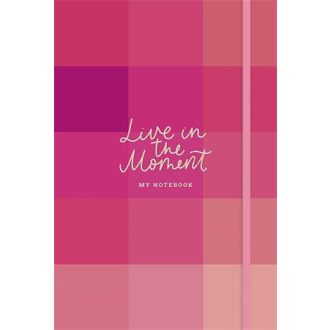   Jegyzetfüzet, A5, vonalas, sima, pontrácsos, 96 lap, keményfedeles, SHKOLYARYK "Live in the moment", vegyes minta