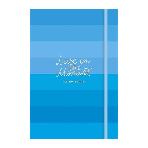 Jegyzetfüzet, A5, vonalas, sima, pontrácsos, 96 lap, keményfedeles, SHKOLYARYK "Live in the moment", vegyes minta