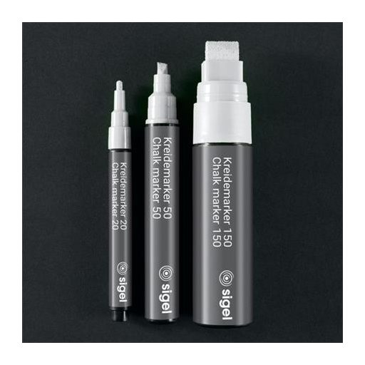 Folyékony krétamarker, vágott hegy, 1-5 mm SIGEL, fehér