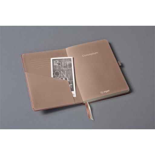 Jegyzetfüzet, exkluzív, A5, vonalas, 97 lap, keményfedeles, SIGEL "Conceptum", pink metál