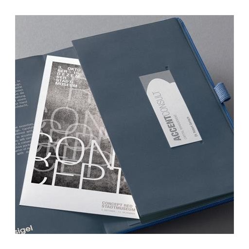 Jegyzetfüzet, exkluzív, A5, vonalas, 97 lap, keményfedeles, SIGEL "Conceptum", kék metál