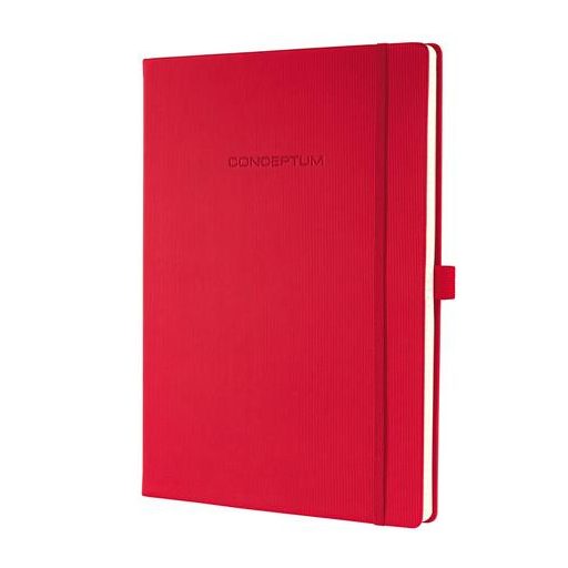 Jegyzetfüzet, exkluzív, A4, vonalas, 97 lap, keményfedeles, SIGEL "Conceptum", piros