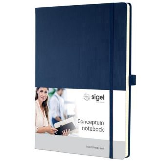   Jegyzetfüzet, exkluzív, A4, vonalas, 97 lap, keményfedeles, SIGEL "Conceptum", éjkék