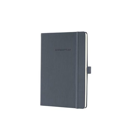 Jegyzetfüzet, exkluzív, A5, kockás, 97 lap, keményfedeles, SIGEL "Conceptum", sötétszürke