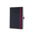 Jegyzetfüzet, exkluzív, A5, kockás, 97 lap, keményfedeles, SIGEL "Conceptum Red Edition", fekete-piros
