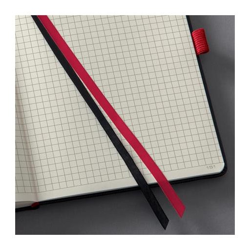 Jegyzetfüzet, exkluzív, A5, kockás, 97 lap, keményfedeles, SIGEL "Conceptum Red Edition", fekete-piros