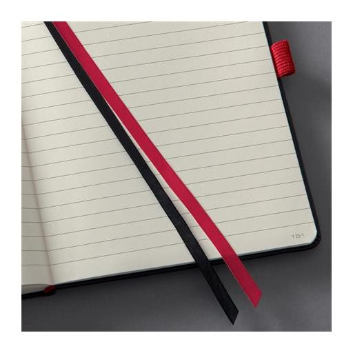 Jegyzetfüzet, exkluzív, A5, vonalas, 97 lap, keményfedeles, SIGEL "Conceptum Red Edition", fekete-piros