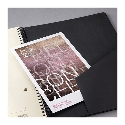 Spirálfüzet, exkluzív, A5, vonalas, 80 lap, keményfedeles, SIGEL "Conceptum", fekete