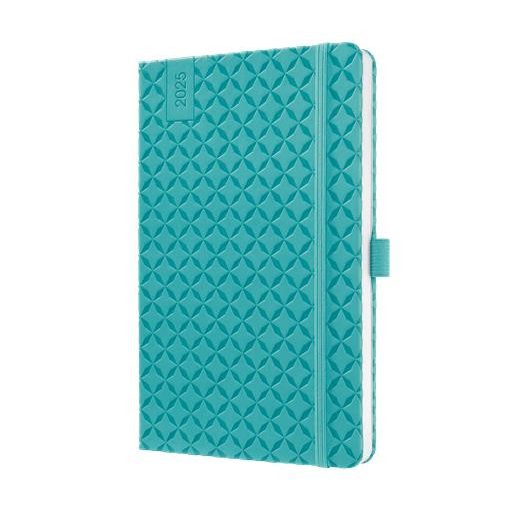 Naptár, A5, heti, 2025, kemény borító, SIGEL "Jolie", aqua zöld