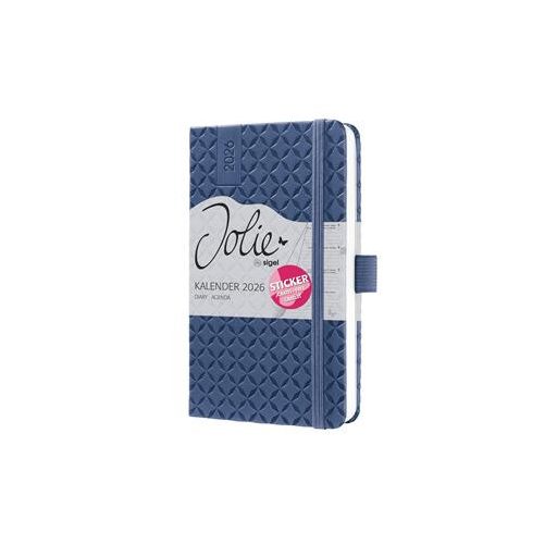 Naptár, A6, heti, 2026, kemény borító, SIGEL "Jolie", indigókék