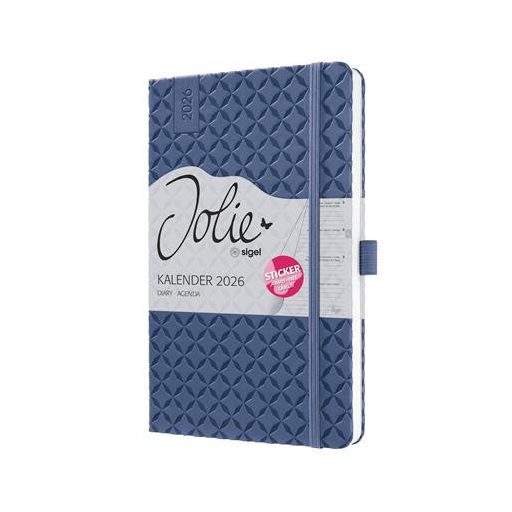 Naptár, A5, heti, 2026, kemény borító, SIGEL "Jolie", indigókék