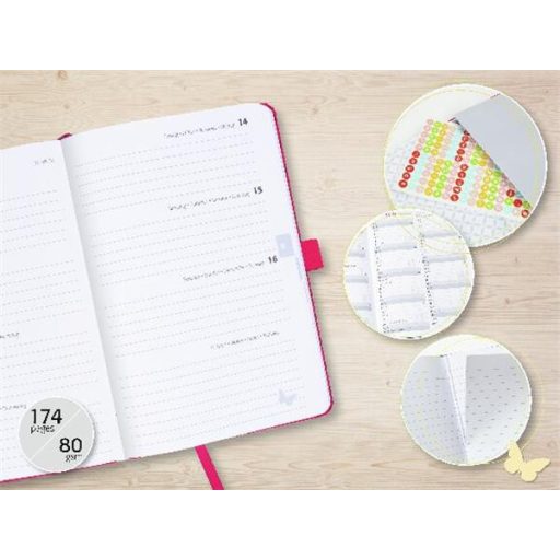 Naptár, A5, heti, 2026, kemény borító, SIGEL "Jolie", indigókék