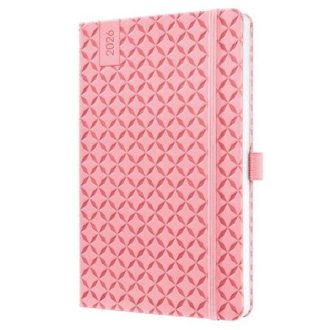   Naptár, A5, heti, 2026, kemény borító, SIGEL "Jolie", rózsaszín