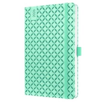   Naptár, A6, heti, 2026, kemény borító, SIGEL "Jolie", menta zöld