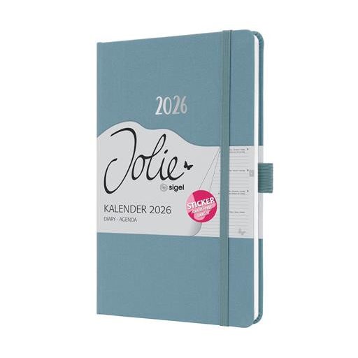 Naptár, A5, heti, 2026, dombornyomott borító, SIGEL "Jolie", kobalt kék