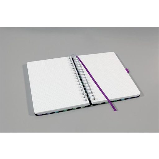 Spirálfüzet, 168x215 mm, pontrácsos, 120 lap, keményfedeles, SIGEL "Jolie", Good Vibes, black