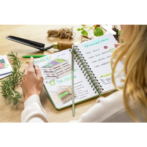 Spirálfüzet, 168x215 mm, sima, 120 lap, keményfedeles, SIGEL "Jolie Garden Love"