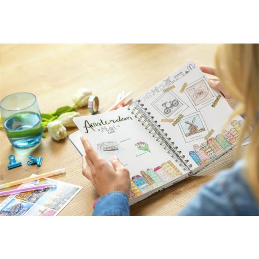 Spirálfüzet, 168x215 mm, pontrácsos, 120 lap, keményfedeles, SIGEL "Jolie Summer Breeze"