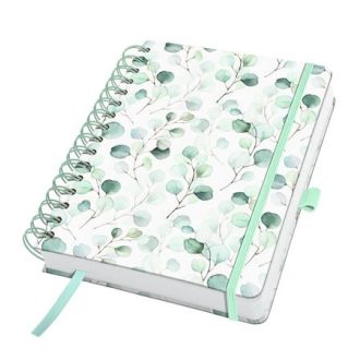   Spirálfüzet, 168x215 mm, sima, 120 lap, keményfedeles, SIGEL "Jolie Eucalyptus Day"