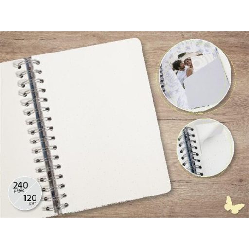 Spirálfüzet, 168x215 mm, pontrácsos, 120 lap, keményfedeles, SIGEL "Jolie Eucalyptus Night"