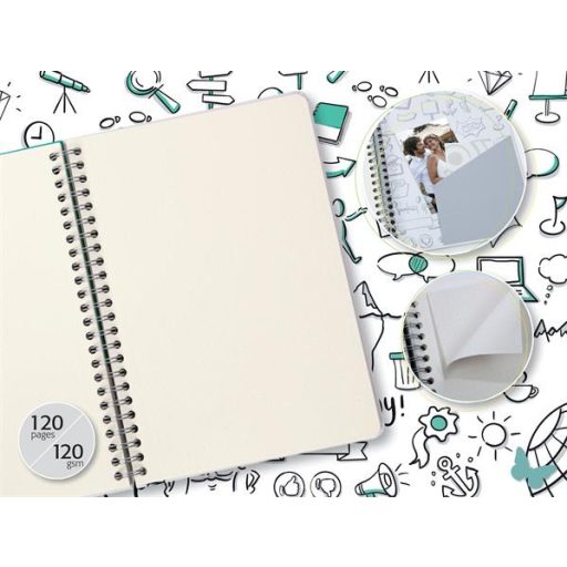 Spirálfüzet, 162x215 mm, pontrácsos, 60 lap, keményfedeles, SIGEL "Jolie", Sketch Book