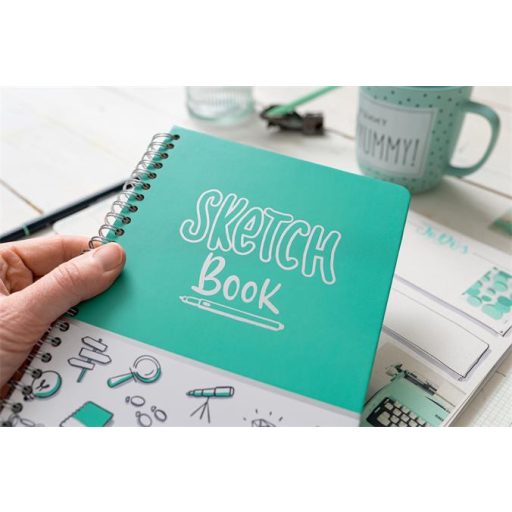Spirálfüzet, 162x215 mm, pontrácsos, 60 lap, keményfedeles, SIGEL "Jolie", Sketch Book